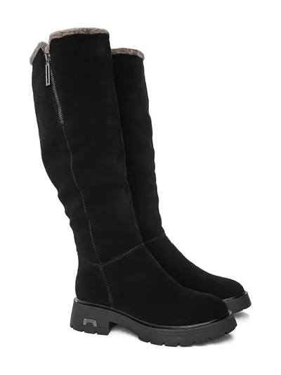 Сапоги черного цвета с молниями